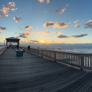 Scenic Ocean Pier Sunset Photo